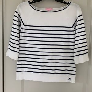 LILLY PULITZER NAVY/WHITE STRIPED TOP